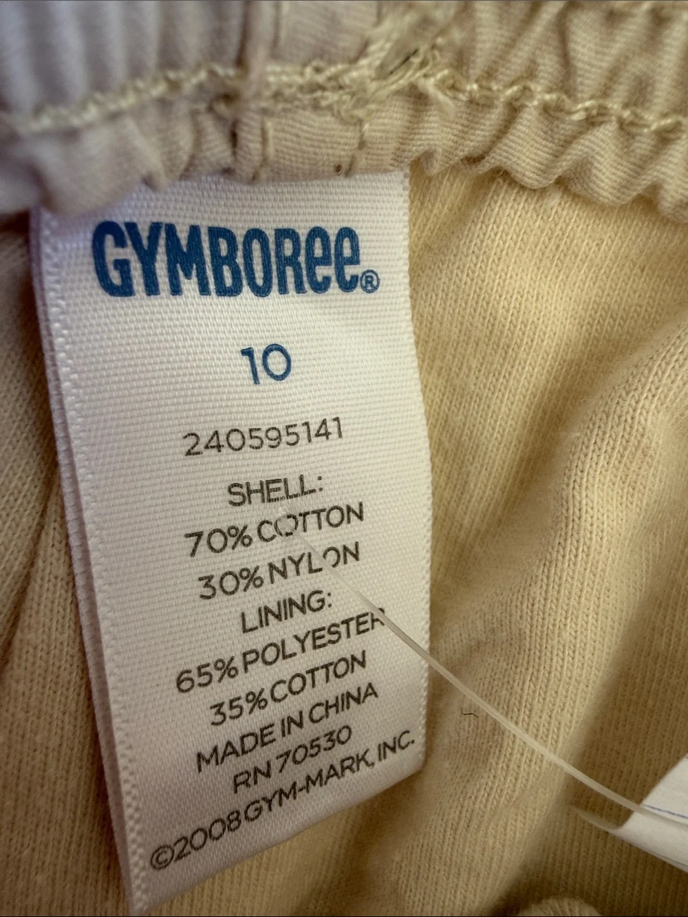 Gymboree Beige Drawstring Cargo Pants